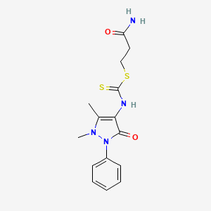 3-amino-3-oxopropyl (1,5-dimethyl-3-oxo-2-phenyl-2,3-dihydro-1H-pyrazol-4-yl)dithiocarbamate