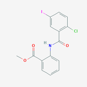 molecular formula C15H11ClINO3 B6033169 methyl 2-[(2-chloro-5-iodobenzoyl)amino]benzoate 