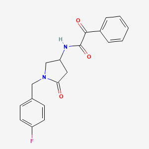 molecular formula C19H17FN2O3 B6033189 N-[1-(4-fluorobenzyl)-5-oxo-3-pyrrolidinyl]-2-oxo-2-phenylacetamide 