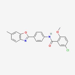 molecular formula C22H17ClN2O3 B6033194 5-chloro-2-methoxy-N-[4-(6-methyl-1,3-benzoxazol-2-yl)phenyl]benzamide 