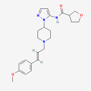 molecular formula C23H30N4O3 B6033219 N-(1-{1-[(2E)-3-(4-methoxyphenyl)-2-propen-1-yl]-4-piperidinyl}-1H-pyrazol-5-yl)tetrahydro-3-furancarboxamide 