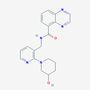 molecular formula C20H21N5O2 B6033225 N-{[2-(3-hydroxy-1-piperidinyl)-3-pyridinyl]methyl}-5-quinoxalinecarboxamide 