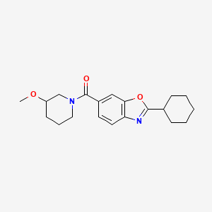 molecular formula C20H26N2O3 B6033243 2-cyclohexyl-6-[(3-methoxy-1-piperidinyl)carbonyl]-1,3-benzoxazole 