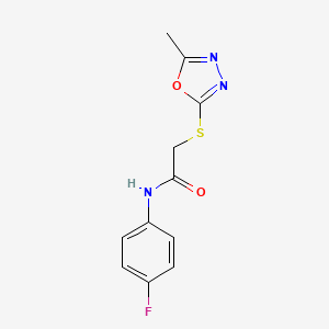 molecular formula C11H10FN3O2S B6033258 N-(4-fluorophenyl)-2-[(5-methyl-1,3,4-oxadiazol-2-yl)thio]acetamide 