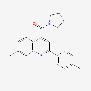 molecular formula C24H26N2O B6033260 2-(4-ethylphenyl)-7,8-dimethyl-4-(1-pyrrolidinylcarbonyl)quinoline 