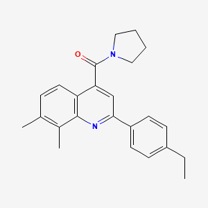 2-(4-ethylphenyl)-7,8-dimethyl-4-(1-pyrrolidinylcarbonyl)quinoline