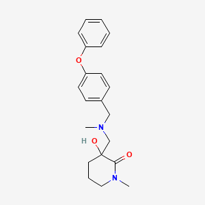 molecular formula C21H26N2O3 B6033277 3-hydroxy-1-methyl-3-{[methyl(4-phenoxybenzyl)amino]methyl}-2-piperidinone 