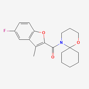 molecular formula C19H22FNO3 B603332 5-[(5-Fluoro-3-methyl-1-benzofuran-2-yl)carbonyl]-1-oxa-5-azaspiro[5.5]undecane CAS No. 1010874-06-2