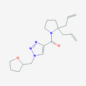 molecular formula C18H26N4O2 B6033333 4-[(2,2-diallyl-1-pyrrolidinyl)carbonyl]-1-(tetrahydro-2-furanylmethyl)-1H-1,2,3-triazole 