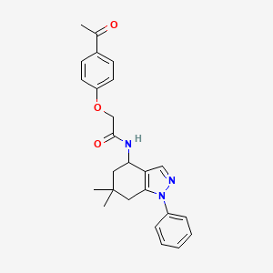 molecular formula C25H27N3O3 B6033353 2-(4-acetylphenoxy)-N-(6,6-dimethyl-1-phenyl-4,5,6,7-tetrahydro-1H-indazol-4-yl)acetamide 