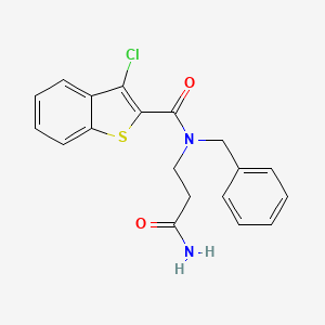 molecular formula C19H17ClN2O2S B603336 N-(3-amino-3-oxopropyl)-N-benzyl-3-chloro-1-benzothiophene-2-carboxamide CAS No. 1071354-45-4
