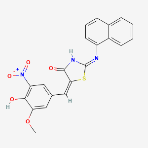 molecular formula C21H15N3O5S B6033365 5-(4-hydroxy-3-methoxy-5-nitrobenzylidene)-2-(1-naphthylimino)-1,3-thiazolidin-4-one 