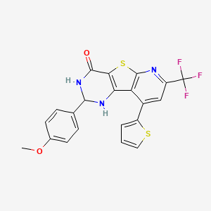 2-(4-methoxyphenyl)-9-(2-thienyl)-7-(trifluoromethyl)-2,3-dihydropyrido[3',2':4,5]thieno[3,2-d]pyrimidin-4(1H)-one