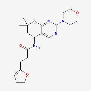 molecular formula C21H28N4O3 B6033396 N-[7,7-dimethyl-2-(4-morpholinyl)-5,6,7,8-tetrahydro-5-quinazolinyl]-3-(2-furyl)propanamide 