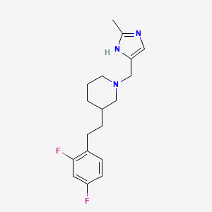 molecular formula C18H23F2N3 B6033409 3-[2-(2,4-difluorophenyl)ethyl]-1-[(2-methyl-1H-imidazol-4-yl)methyl]piperidine 