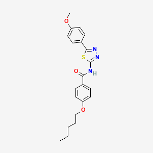 molecular formula C21H23N3O3S B6033412 N-[5-(4-methoxyphenyl)-1,3,4-thiadiazol-2-yl]-4-(pentyloxy)benzamide 