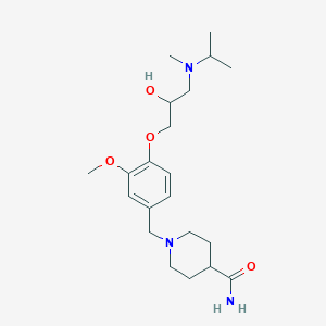 molecular formula C21H35N3O4 B6033423 1-(4-{2-hydroxy-3-[isopropyl(methyl)amino]propoxy}-3-methoxybenzyl)-4-piperidinecarboxamide 