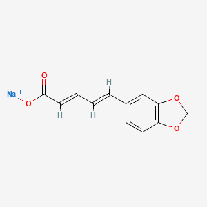 molecular formula C13H11NaO4 B6033426 sodium 5-(1,3-benzodioxol-5-yl)-3-methyl-2,4-pentadienoate 