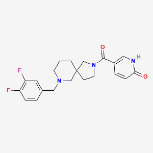 molecular formula C21H23F2N3O2 B6033431 5-{[7-(3,4-difluorobenzyl)-2,7-diazaspiro[4.5]dec-2-yl]carbonyl}-2-pyridinol 