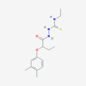 molecular formula C15H23N3O2S B6033440 2-[2-(3,4-dimethylphenoxy)butanoyl]-N-ethylhydrazinecarbothioamide 