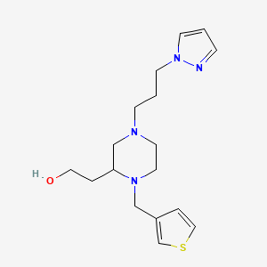 molecular formula C17H26N4OS B6033443 2-[4-[3-(1H-pyrazol-1-yl)propyl]-1-(3-thienylmethyl)-2-piperazinyl]ethanol 