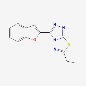 molecular formula C13H10N4OS B603345 3-(1-Benzofuran-2-yl)-6-ethyl[1,2,4]triazolo[3,4-b][1,3,4]thiadiazole CAS No. 1713714-61-4