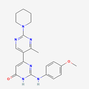molecular formula C21H24N6O2 B6033469 2-[(4-methoxyphenyl)amino]-4'-methyl-2'-(1-piperidinyl)-4,5'-bipyrimidin-6(1H)-one 