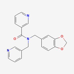 molecular formula C20H17N3O3 B6033481 N-(1,3-benzodioxol-5-ylmethyl)-N-(pyridin-3-ylmethyl)nicotinamide 
