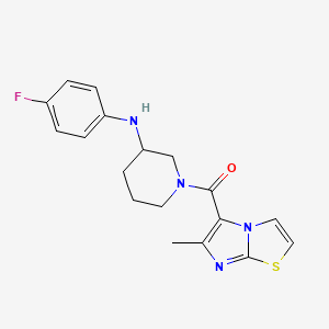 molecular formula C18H19FN4OS B6033513 N-(4-fluorophenyl)-1-[(6-methylimidazo[2,1-b][1,3]thiazol-5-yl)carbonyl]-3-piperidinamine 