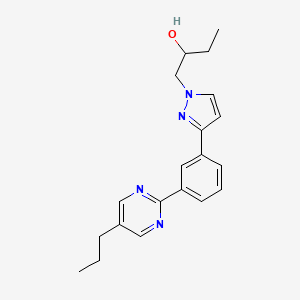 molecular formula C20H24N4O B6033528 1-{3-[3-(5-propyl-2-pyrimidinyl)phenyl]-1H-pyrazol-1-yl}-2-butanol 
