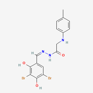 molecular formula C16H15Br2N3O3 B6033537 N'-(3,5-dibromo-2,4-dihydroxybenzylidene)-2-[(4-methylphenyl)amino]acetohydrazide 