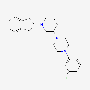 molecular formula C24H30ClN3 B6033552 1-(3-chlorophenyl)-4-[1-(2,3-dihydro-1H-inden-2-yl)-3-piperidinyl]piperazine 