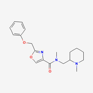 molecular formula C19H25N3O3 B6033553 N-methyl-N-[(1-methyl-2-piperidinyl)methyl]-2-(phenoxymethyl)-1,3-oxazole-4-carboxamide 