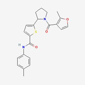 molecular formula C22H22N2O3S B6033559 5-[1-(2-methyl-3-furoyl)-2-pyrrolidinyl]-N-(4-methylphenyl)-2-thiophenecarboxamide 