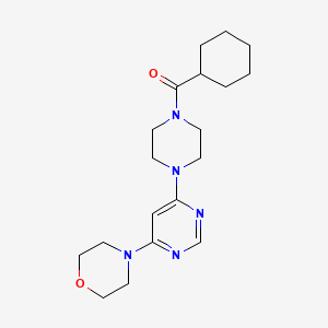 molecular formula C19H29N5O2 B6033564 4-{6-[4-(cyclohexylcarbonyl)-1-piperazinyl]-4-pyrimidinyl}morpholine 