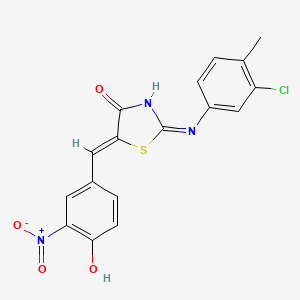 molecular formula C17H12ClN3O4S B6033581 2-[(3-chloro-4-methylphenyl)amino]-5-(4-hydroxy-3-nitrobenzylidene)-1,3-thiazol-4(5H)-one 