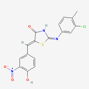 molecular formula C17H12ClN3O4S B6033581 (5Z)-2-(3-chloro-4-methylphenyl)imino-5-[(4-hydroxy-3-nitrophenyl)methylidene]-1,3-thiazolidin-4-one 