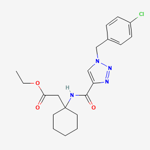 molecular formula C20H25ClN4O3 B6033583 ethyl [1-({[1-(4-chlorobenzyl)-1H-1,2,3-triazol-4-yl]carbonyl}amino)cyclohexyl]acetate 