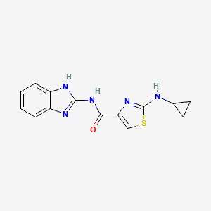 molecular formula C14H13N5OS B6033613 N-1H-benzimidazol-2-yl-2-(cyclopropylamino)-1,3-thiazole-4-carboxamide 