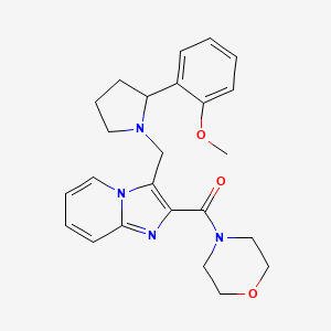 molecular formula C24H28N4O3 B6033618 3-{[2-(2-methoxyphenyl)-1-pyrrolidinyl]methyl}-2-(4-morpholinylcarbonyl)imidazo[1,2-a]pyridine 