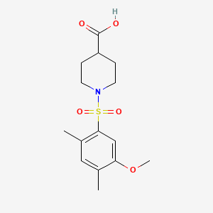 molecular formula C15H21NO5S B603362 1-(5-Methoxy-2,4-dimethylbenzenesulfonyl)piperidine-4-carboxylic acid CAS No. 1206128-47-3
