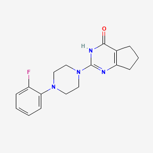 molecular formula C17H19FN4O B6033623 2-[4-(2-fluorophenyl)-1-piperazinyl]-3,5,6,7-tetrahydro-4H-cyclopenta[d]pyrimidin-4-one 