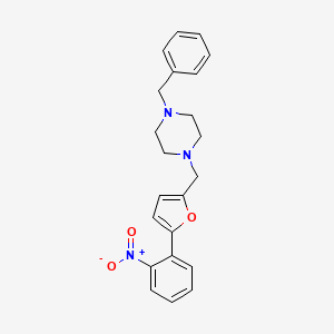 molecular formula C22H23N3O3 B6033638 1-benzyl-4-{[5-(2-nitrophenyl)-2-furyl]methyl}piperazine 