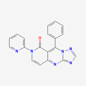 molecular formula C19H12N6O B6033640 9-phenyl-7-(2-pyridinyl)pyrido[4,3-d][1,2,4]triazolo[1,5-a]pyrimidin-8(7H)-one 