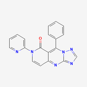 molecular formula C19H12N6O B6033640 9-phenyl-7-(2-pyridyl)pyrido[4,3-d][1,2,4]triazolo[1,5-a]pyrimidin-8(7H)-one 