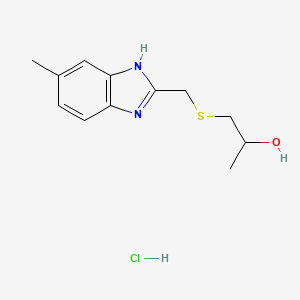 molecular formula C12H17ClN2OS B6033656 1-{[(5-methyl-1H-benzimidazol-2-yl)methyl]thio}-2-propanol hydrochloride 