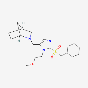 molecular formula C20H33N3O3S B6033681 (1S*,4S*)-2-{[2-[(cyclohexylmethyl)sulfonyl]-1-(2-methoxyethyl)-1H-imidazol-5-yl]methyl}-2-azabicyclo[2.2.1]heptane 