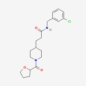 molecular formula C20H27ClN2O3 B6033688 N-(3-chlorobenzyl)-3-[1-(tetrahydro-2-furanylcarbonyl)-4-piperidinyl]propanamide 
