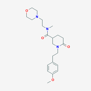 molecular formula C22H33N3O4 B6033696 1-[2-(4-methoxyphenyl)ethyl]-N-methyl-N-[2-(4-morpholinyl)ethyl]-6-oxo-3-piperidinecarboxamide 