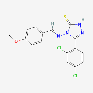 molecular formula C16H12Cl2N4OS B6033699 5-(2,4-dichlorophenyl)-4-[(4-methoxybenzylidene)amino]-4H-1,2,4-triazole-3-thiol 
